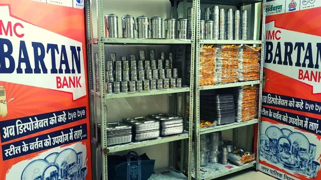 Indore-municipal-corporation-plastic-ban-bartan-bank-reusable-india